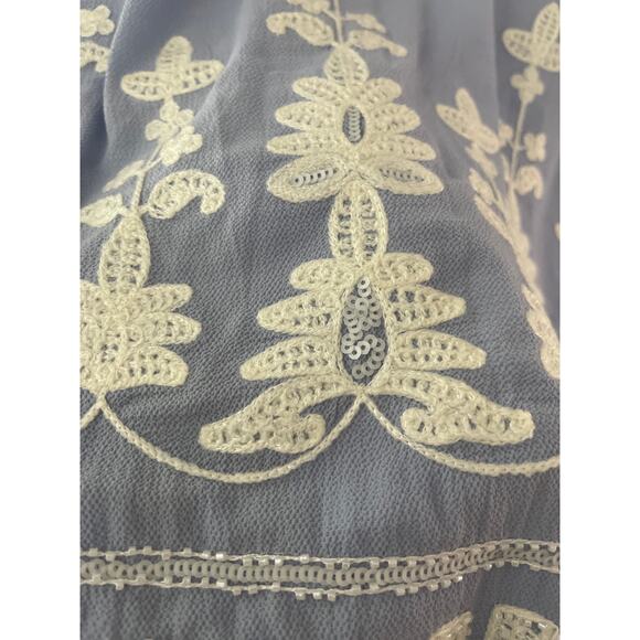 Gibson Latimier Crepe Pastel Purple Embroidered & Beaded Blouse Size‎ Large - Picture 7 of 10